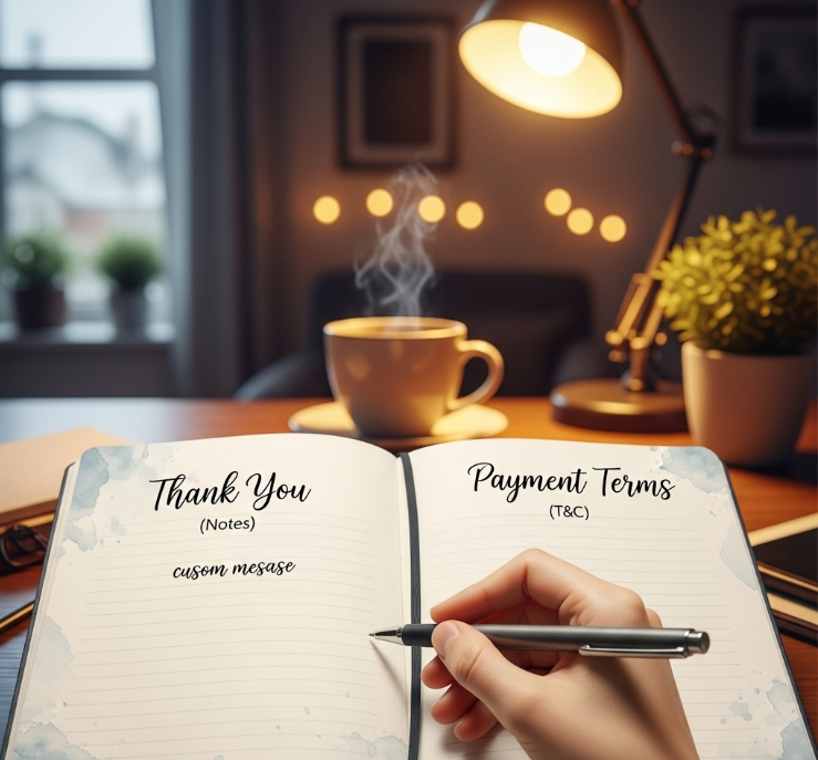 Add notes and terms when you make an invoice online free
