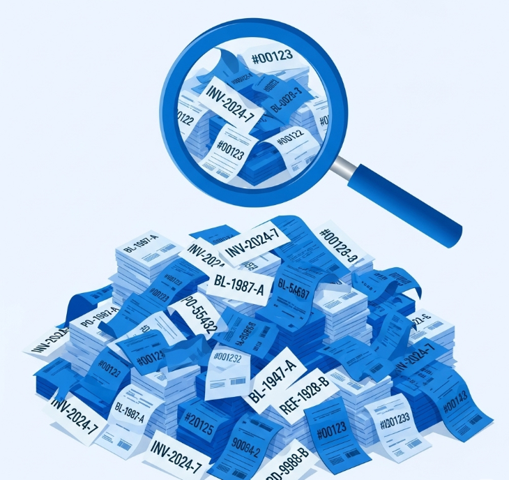 Chaotic invoice numbers - a top example of invoice mistakes that delay payments. Fix with standardized formats like INV-2025-001 (GST-friendly for India) or INV-2025-US001