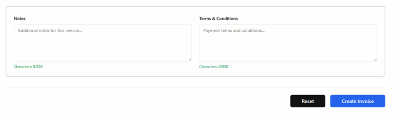 Adding payment terms and notes during invoice creation online with NanoInvoice for clear client communication.